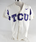 2017 Texas Christian TCU Horned Frogs Blank Game Issued White Jersey Baseball L0