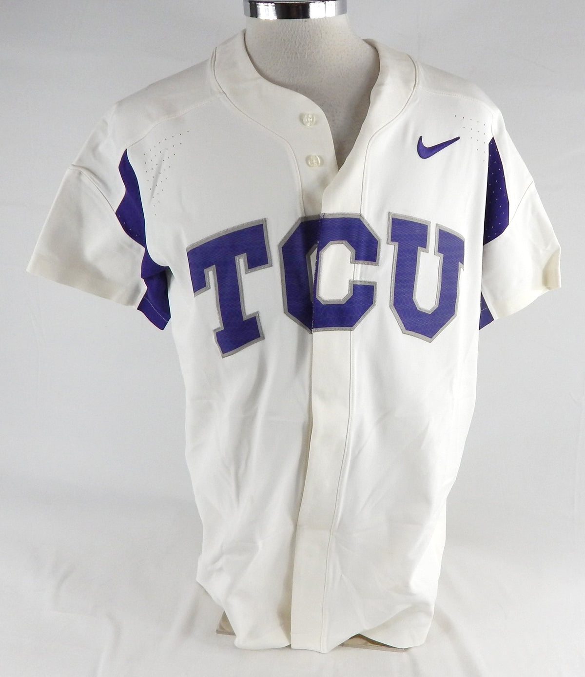 2017 Texas Christian TCU Horned Frogs Blank Game Issued White Jersey Baseball L0