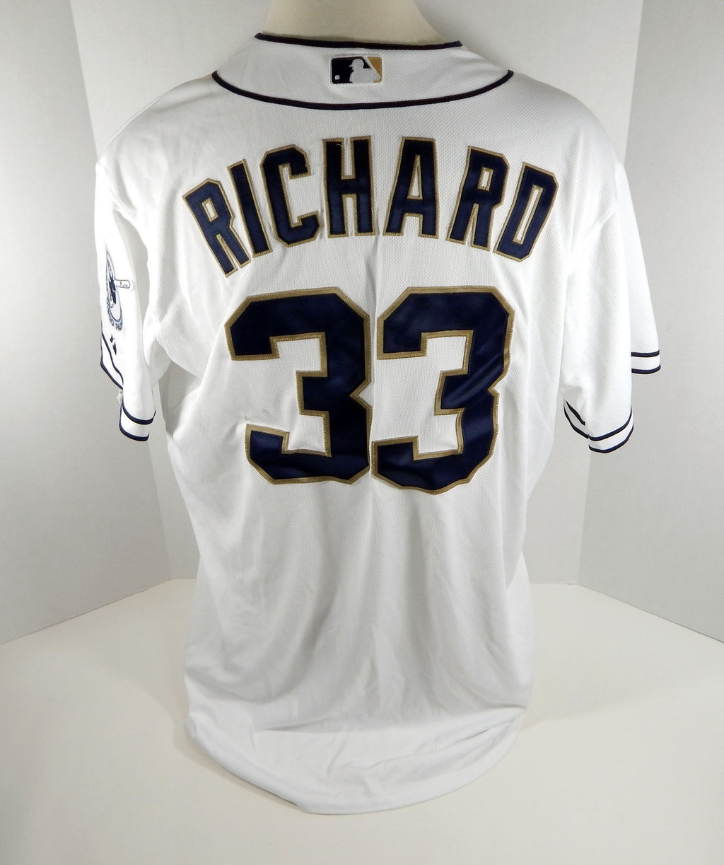 2012 San Diego Padres Clayton Richard #33 Game Issued White Jersey