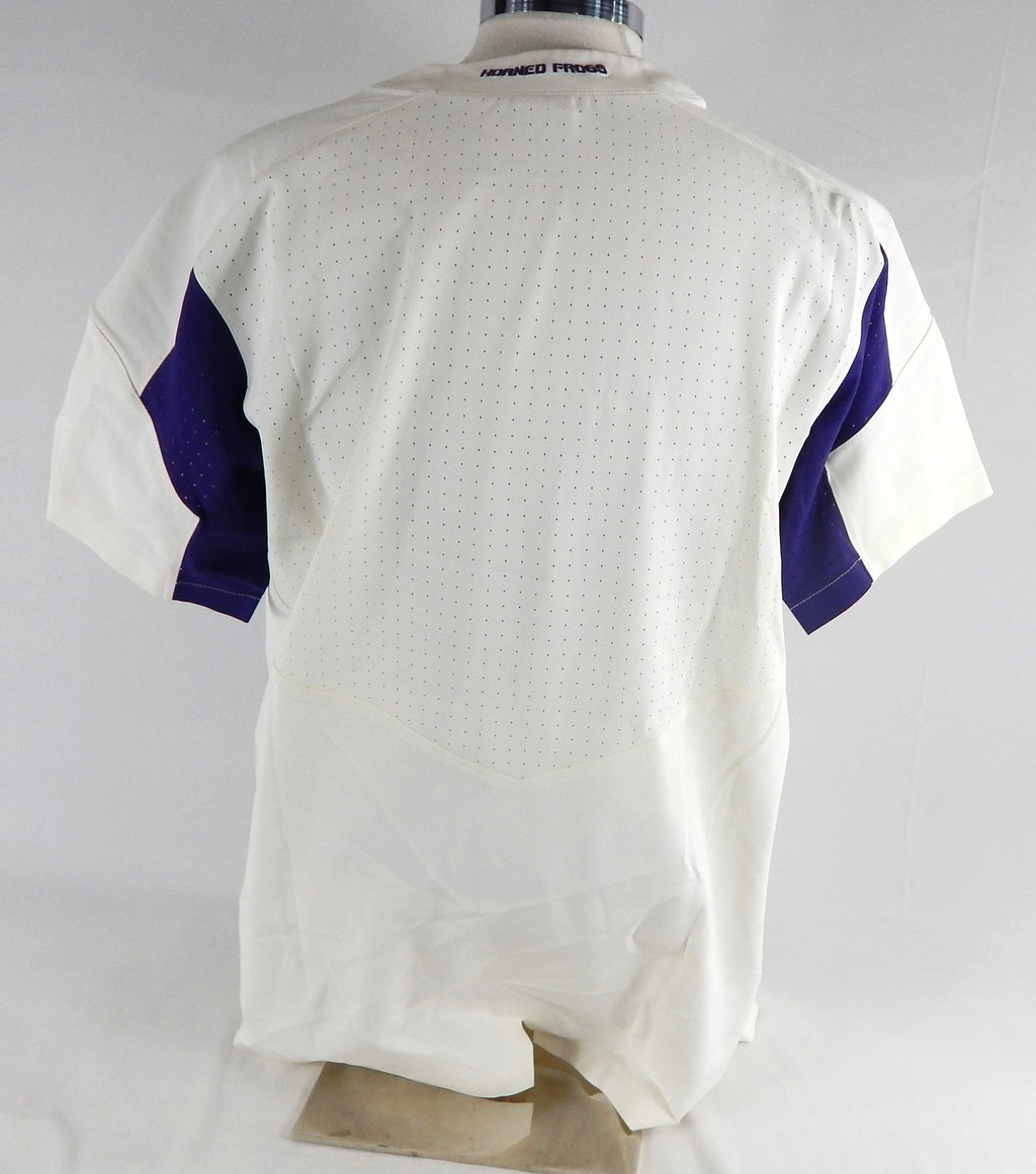 2017 Texas Christian TCU Horned Frogs Blank Game Issued White Jersey Baseball L0 Pic2
