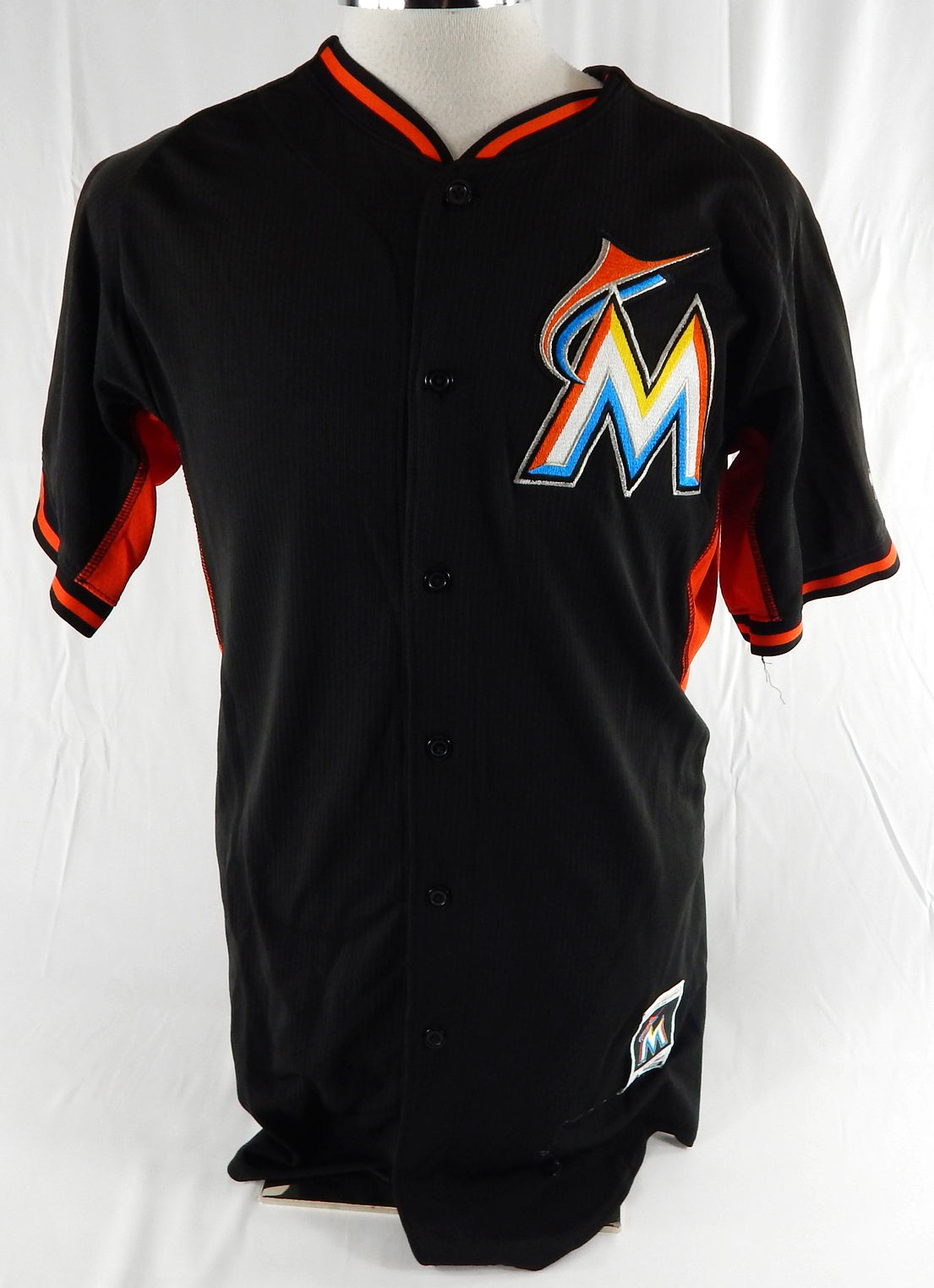 2014-16 Miami Marlins Diaz #60 Game Used Black Jersey ST BP 42 056