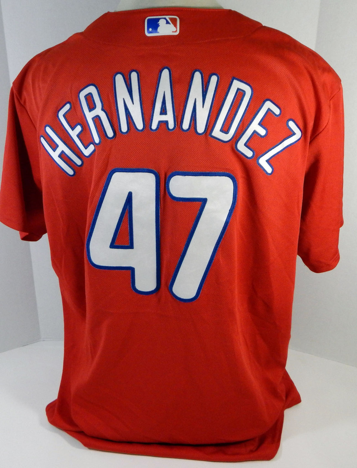 Philadelphia Phillies Jakob Hernandez #47 Game Used Red Jersey E S Training 3