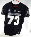 2019 Utah State Aggies #73 Game Used Black Jersey Out Name Plate Remove XL 993