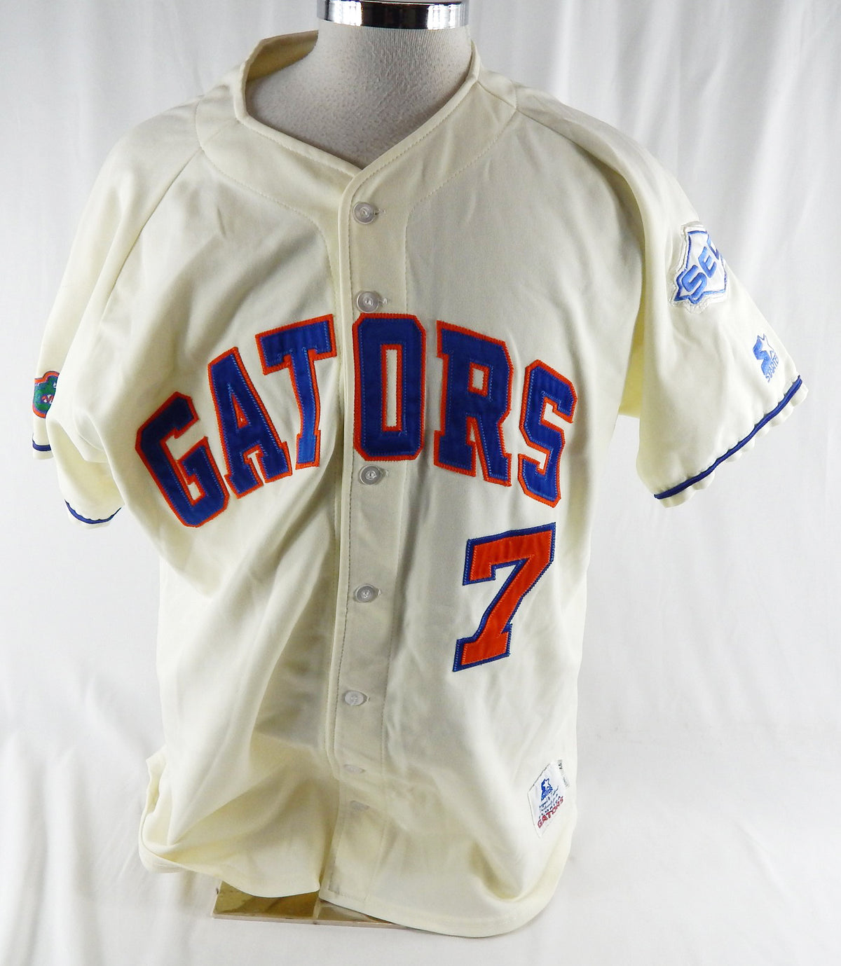 Mid to Late 1990s Florida Gators Andy Lopez #7 Game Used White Jersey Baseball 2