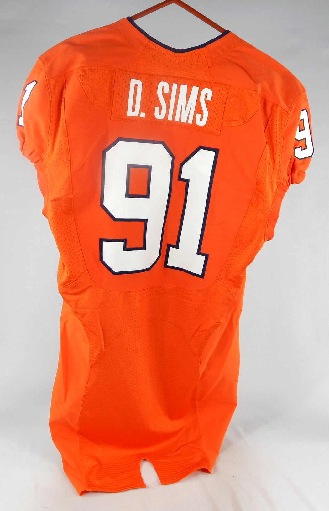 2015 Virginia Cavaliers Dylan Sims #91 Game Used Orange Jersey 42 132