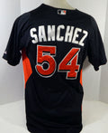 2012-13 Miami Marlins Sanchez #54 Game Used Black Jersey ST BP 44 DP18417