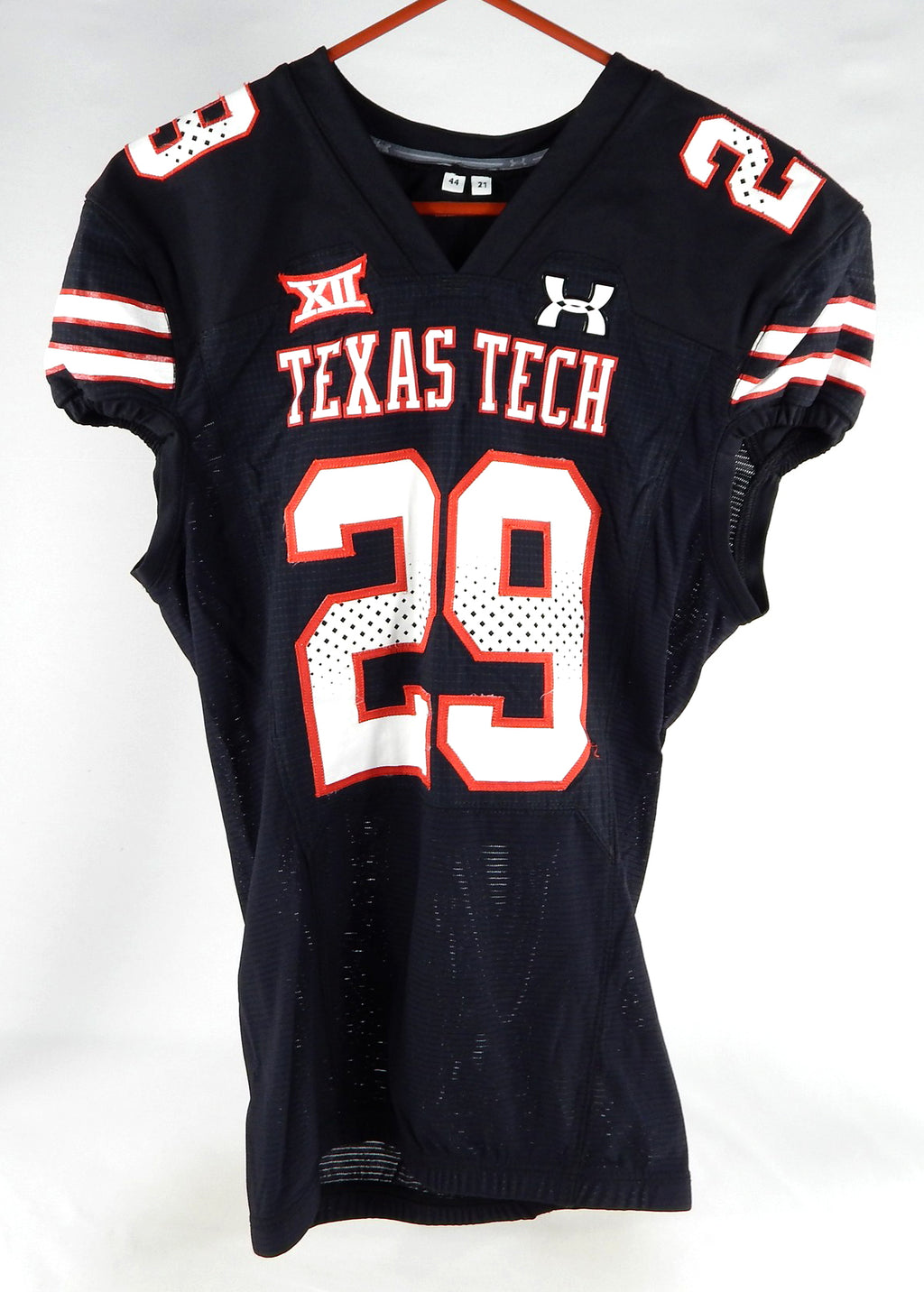 2021 Texas Tech Red Raiders #29 Game Used Black Jersey Throwback NP Rem 44 999