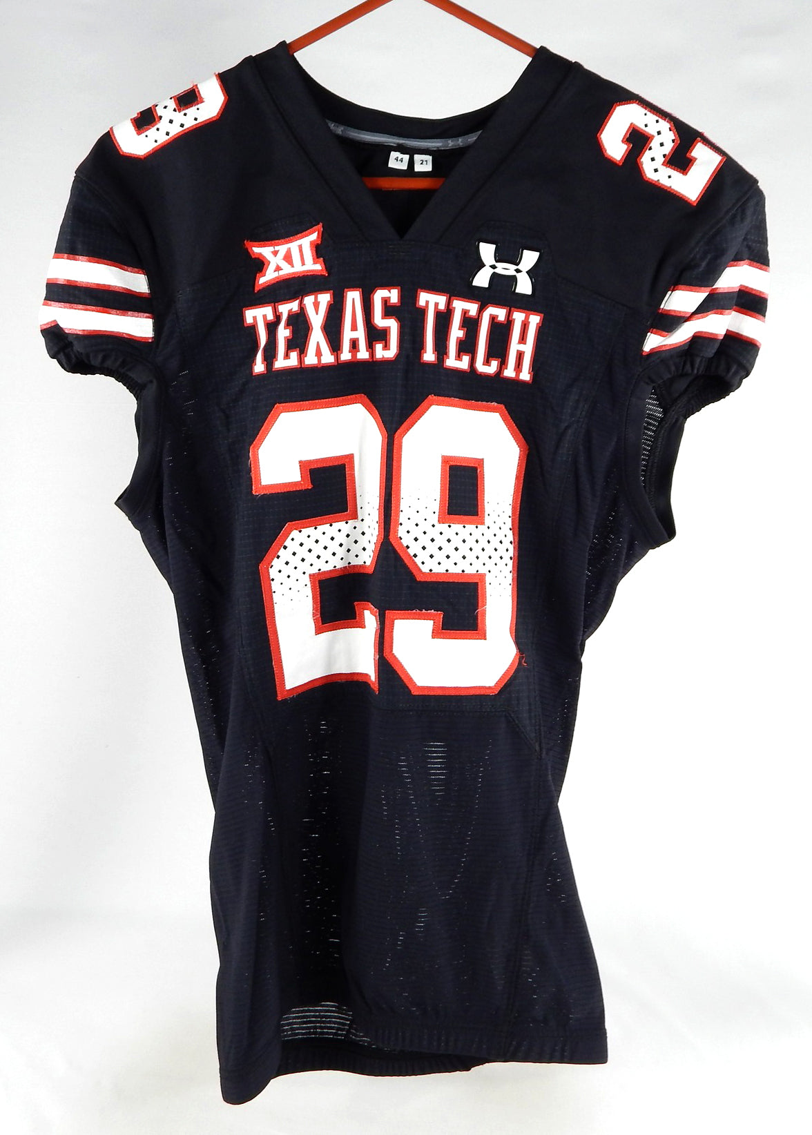 2021 Texas Tech Red Raiders #29 Game Used Black Jersey Throwback NP Rem 44 999