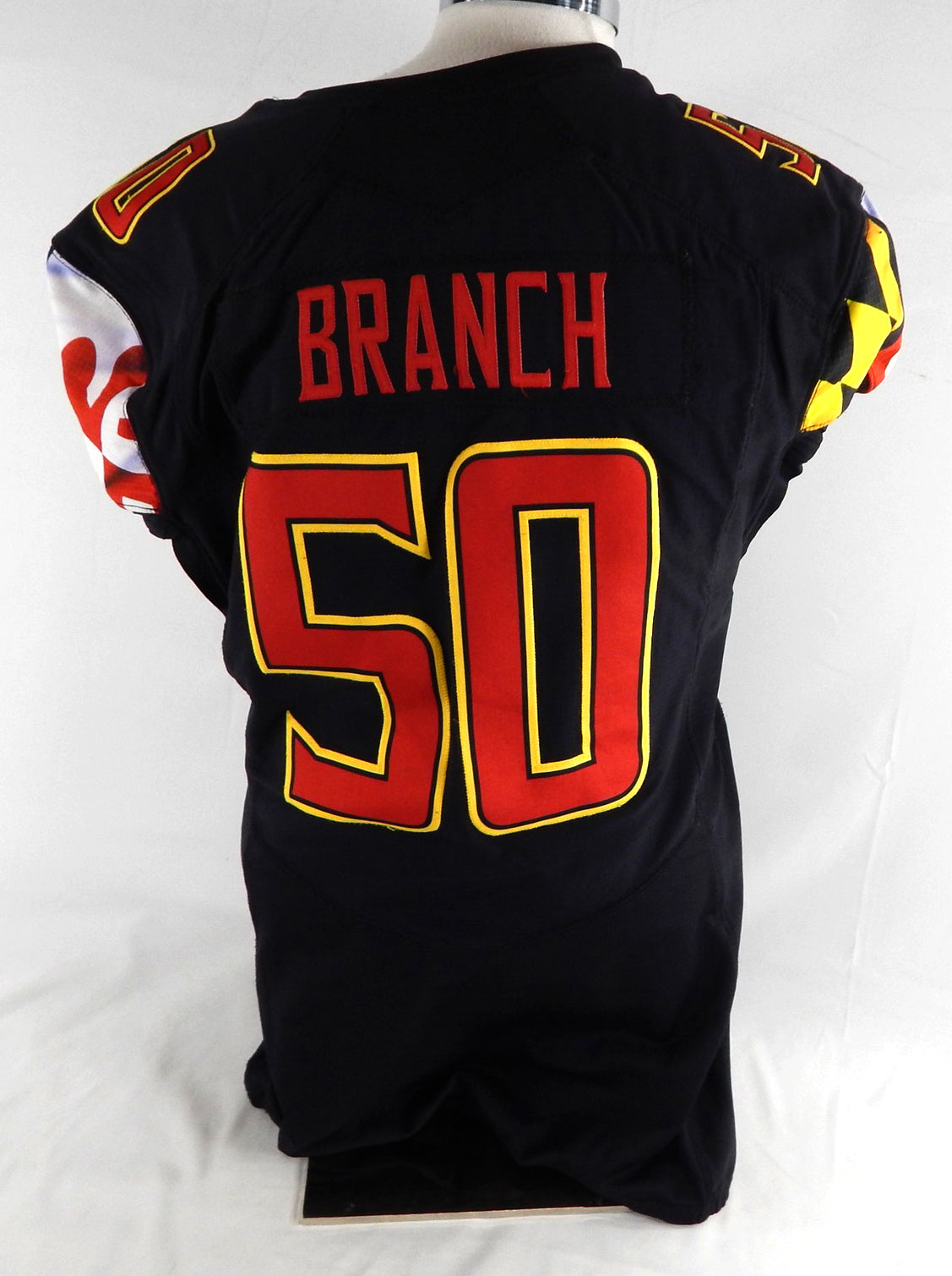 2018 Maryland Terrapins Branch #50 Game Used Black Jersey Football Grad P 48 600 Pic2