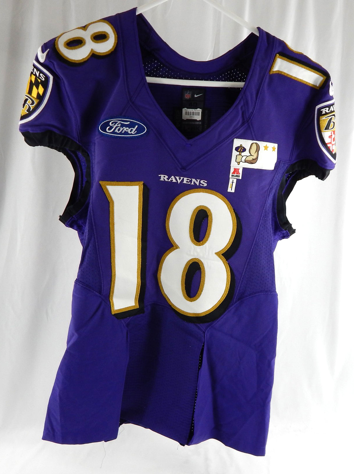 2014 Baltimore Ravens Marcus Willoughby #18 Game Used Purple Practice Jersey Hon