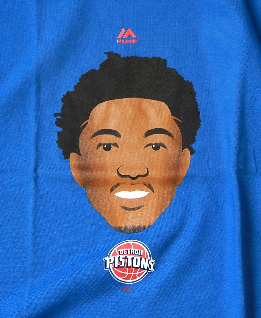 Detroit Pistons Stanley Johnson Emoji Majestic NBA Shirt Blue New Youth Medium Pic2