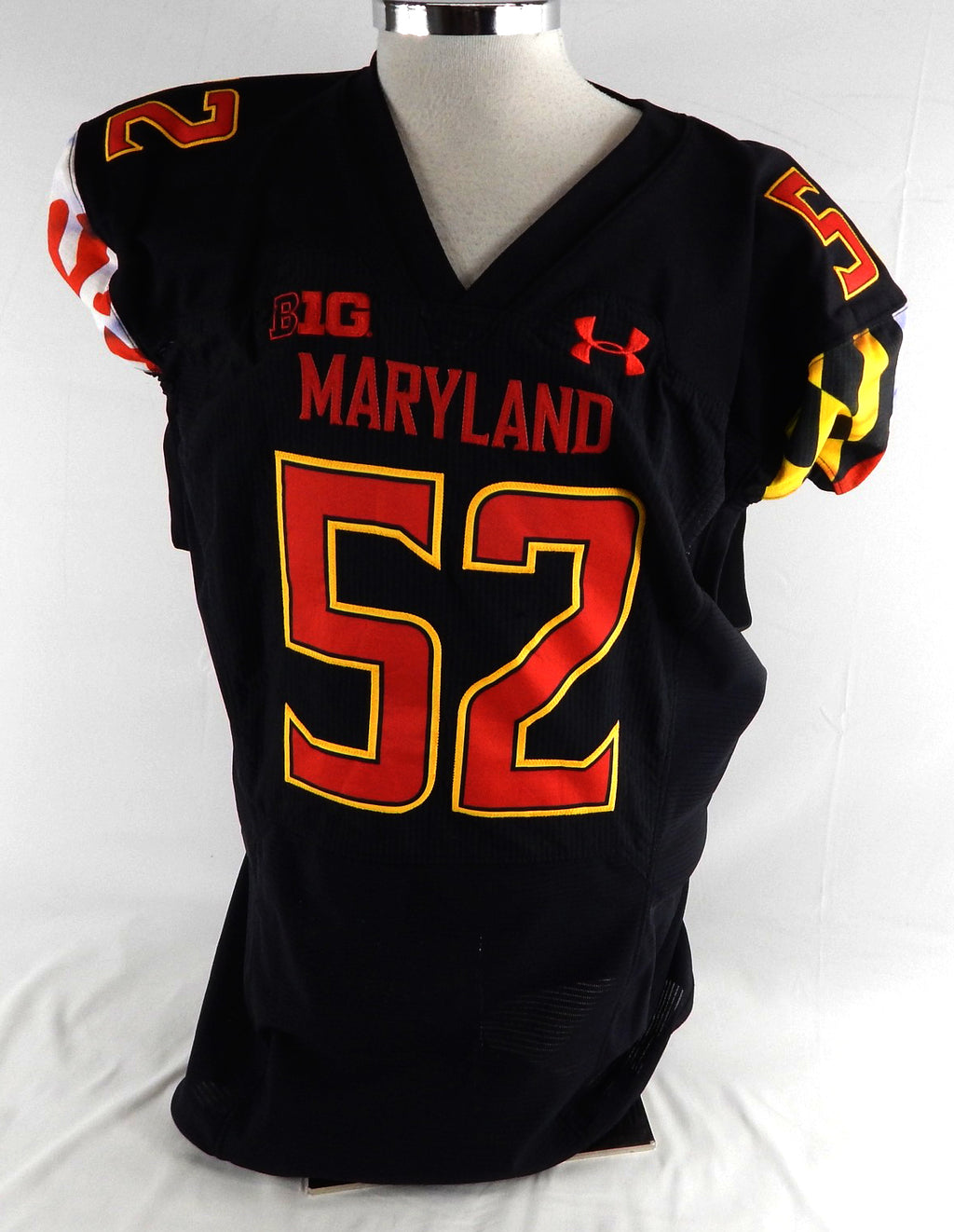 2022 Maryland Terrapins Keon Kindred #52 Game Used Black Jersey Football 50 602