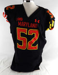 2022 Maryland Terrapins Keon Kindred #52 Game Used Black Jersey Football 50 602