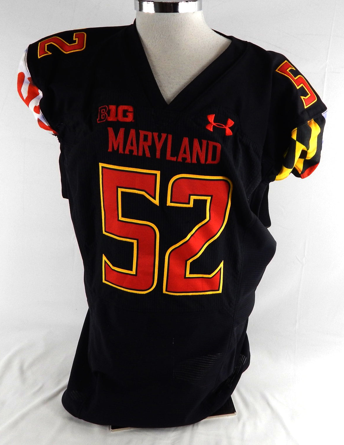 2022 Maryland Terrapins Keon Kindred #52 Game Used Black Jersey Football 50 602