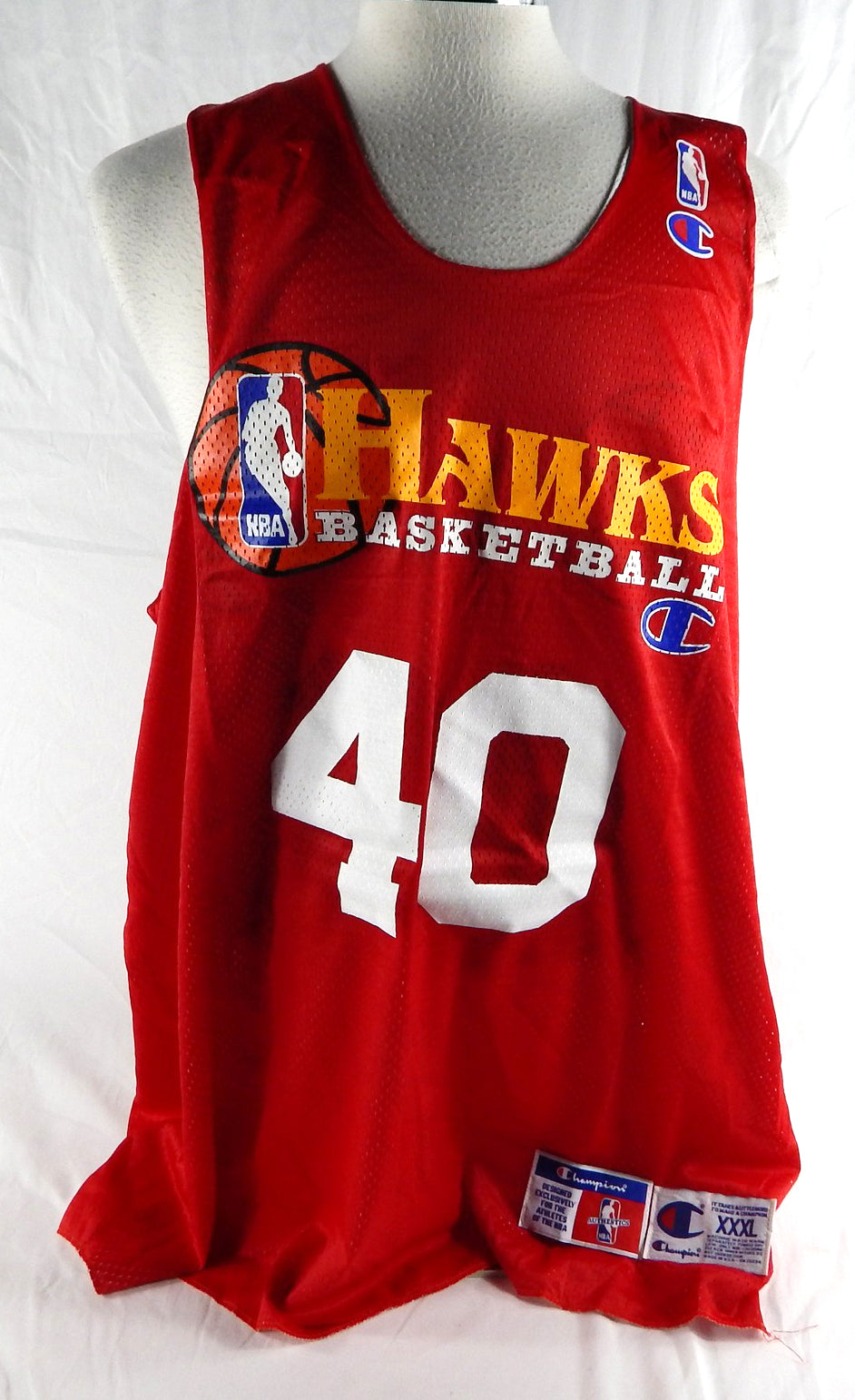 1990s Atlanta Hawks #40 Game Issued Red Practice Jersey XXXL 543
