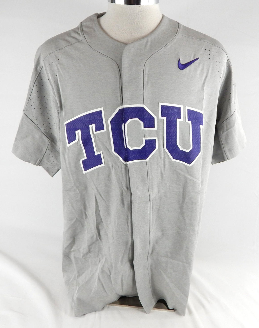 Texas Christian TCU Horned Frogs Blank Game Issued Grey Jersey Baseball 7 2017