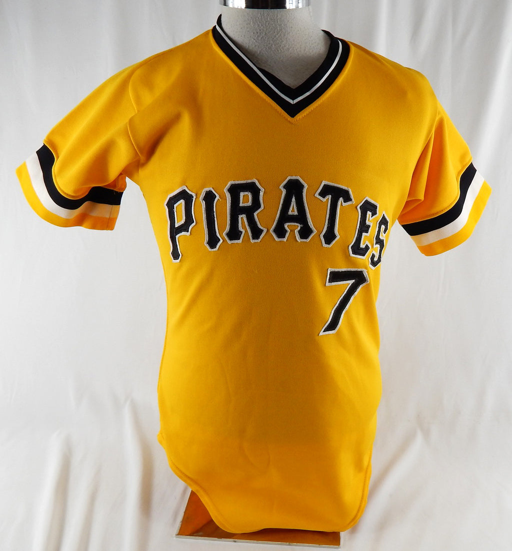 1977 Pittsburgh Pirates Long #7 Game Used Yellow Jersey 36 137
