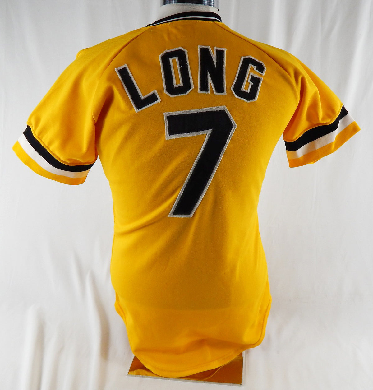 1977 Pittsburgh Pirates Long #7 Game Used Yellow Jersey 36 137 Pic2