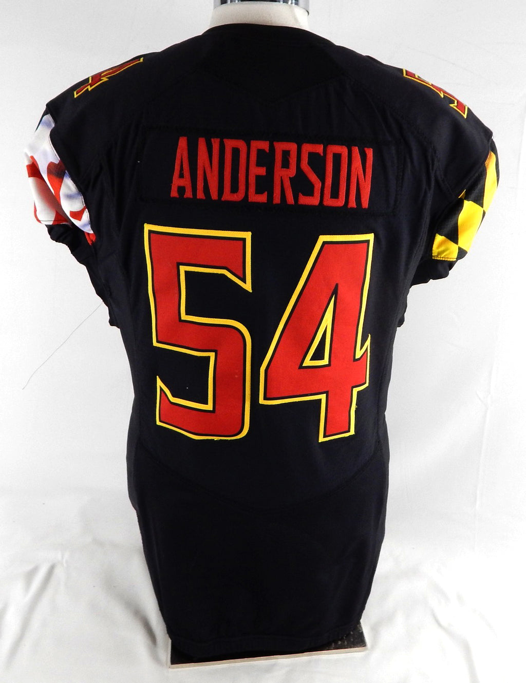 2018 Maryland Terrapins Spencer Anderson #54 Game Used Black Jersey Football Pic2