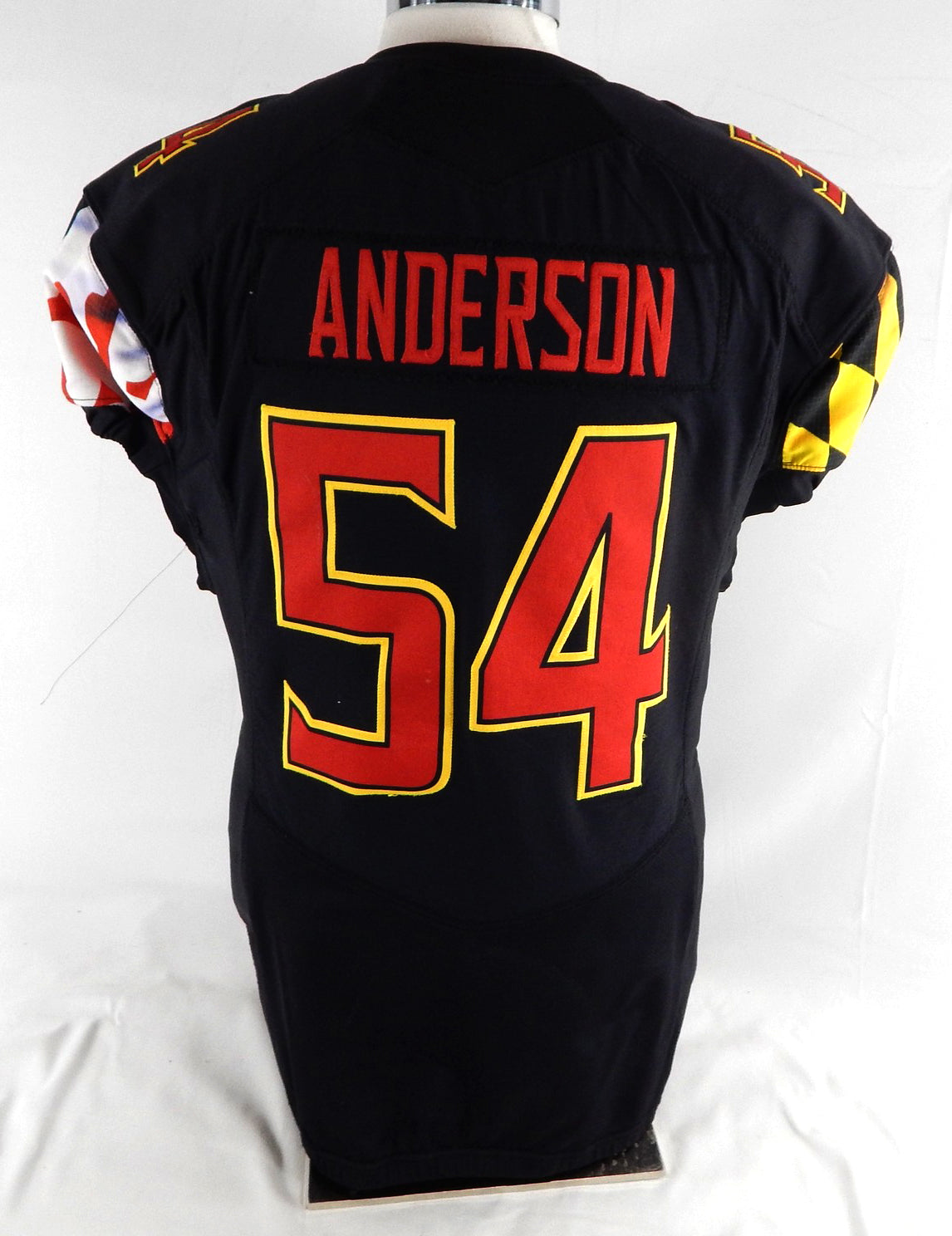 2018 Maryland Terrapins Spencer Anderson #54 Game Used Black Jersey Football Pic2