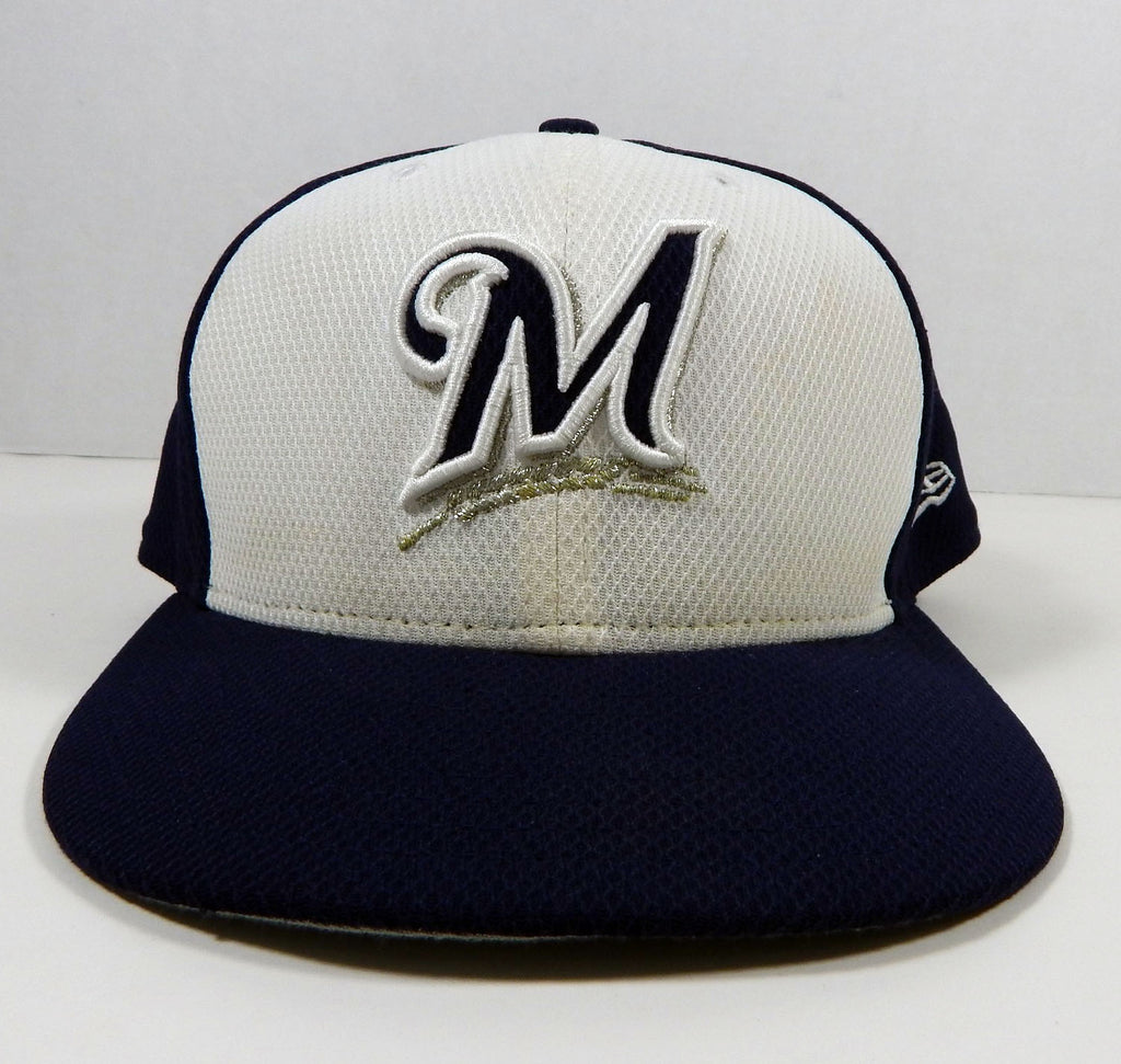 2017 Milwaukee Brewers Lee Tunnell #43 Game Issued Pos Used Navy Hat DP07033