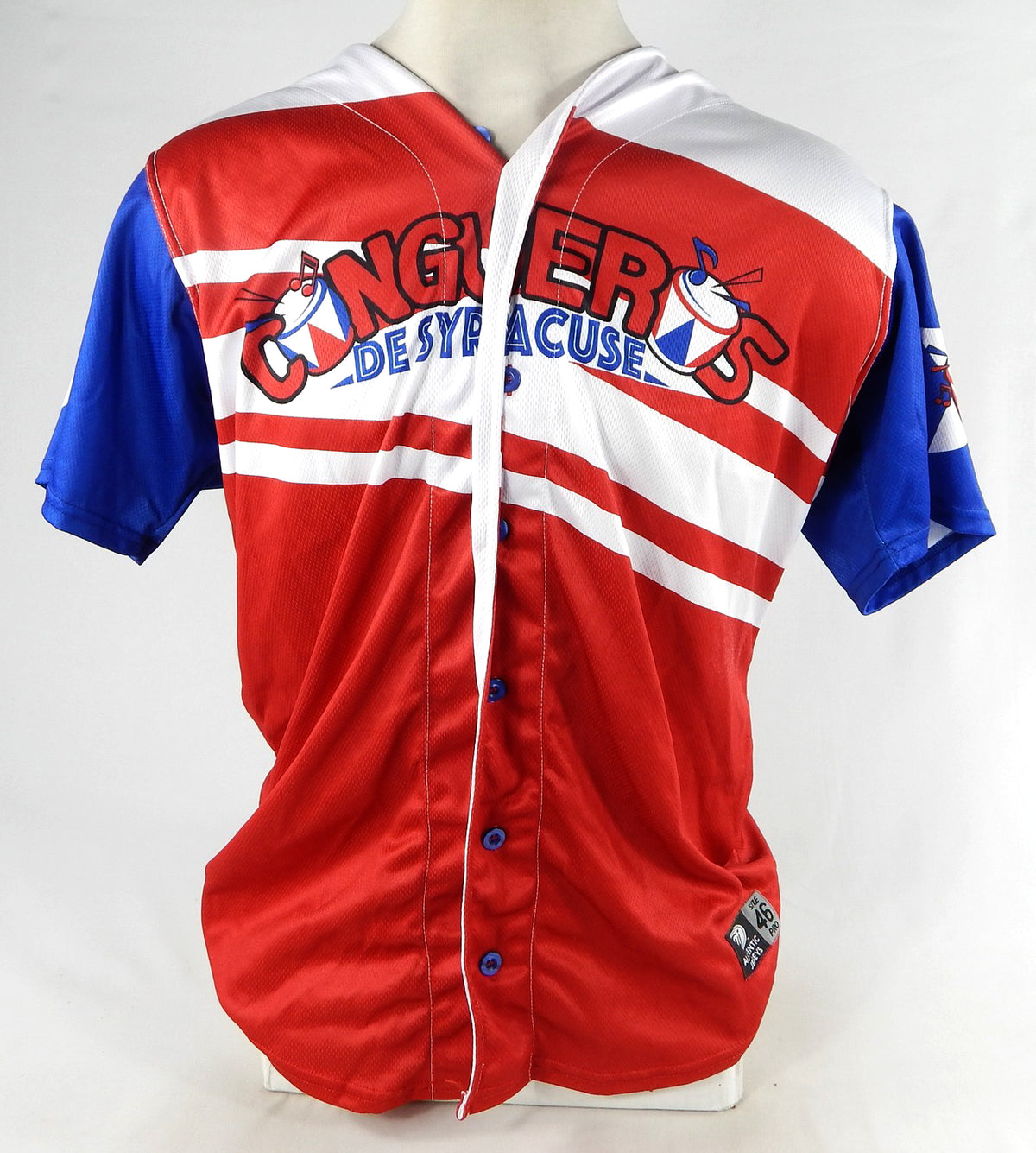 2022-23 Syracuse Mets #22 Game Issued Pos Used Red Jersey Copa Diversion 46 657