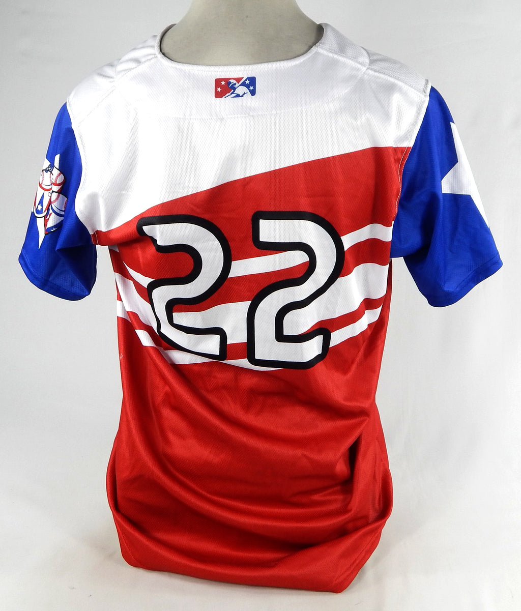 2022-23 Syracuse Mets #22 Game Issued Pos Used Red Jersey Copa Diversion 46 657 Pic2