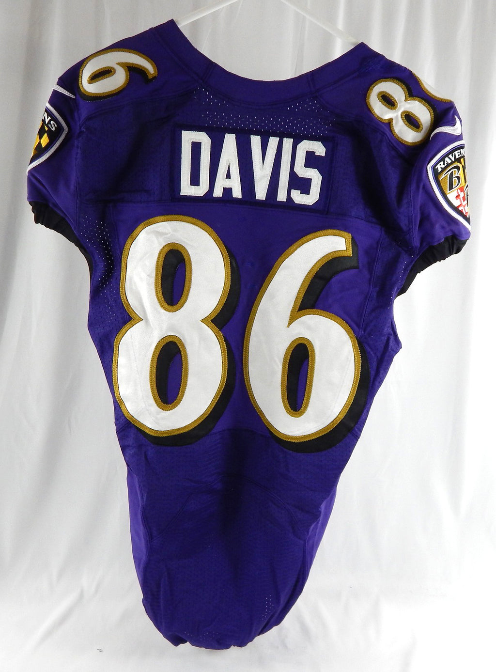 2016 Baltimore Ravens Davis #86 Game Used Purple Practice Jersey Ford Patch 42 0 Pic2