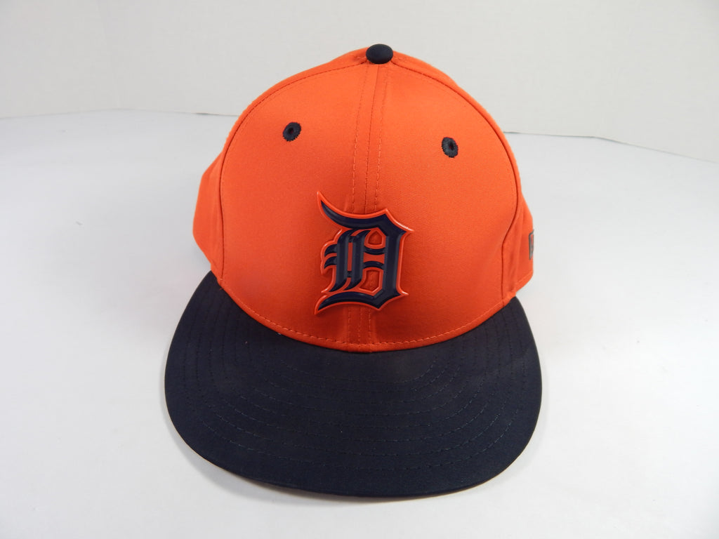 2017-18 Detroit Tigers #12 Game Issued Pos Used Orange Hat Batting Practice 7 8