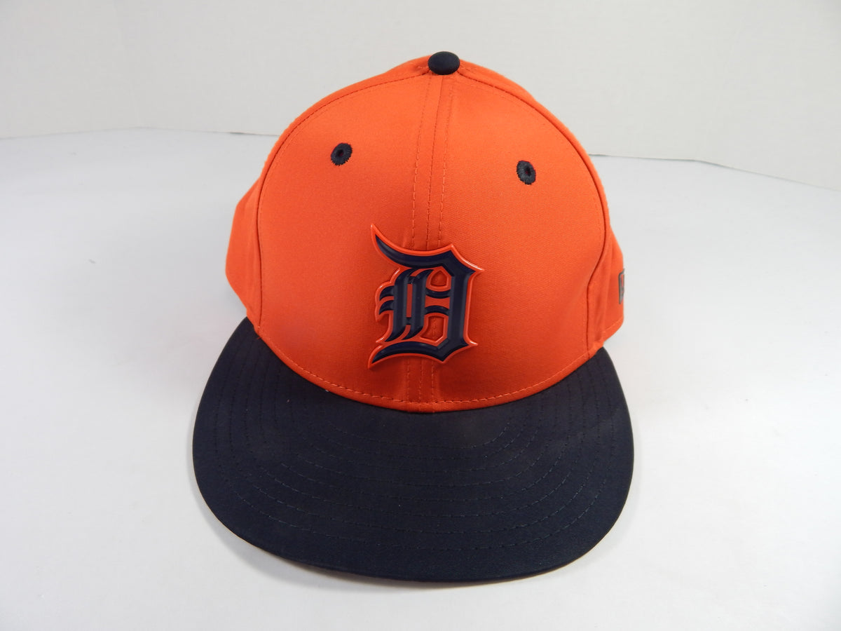 2017-18 Detroit Tigers #12 Game Issued Pos Used Orange Hat Batting Practice 7 8