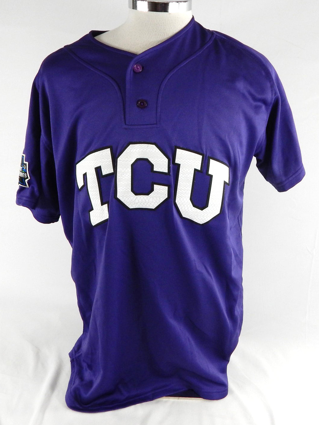 2016 Texas Christian Frogs #45 Game Used Purple Jersey World Series Patch 48 531