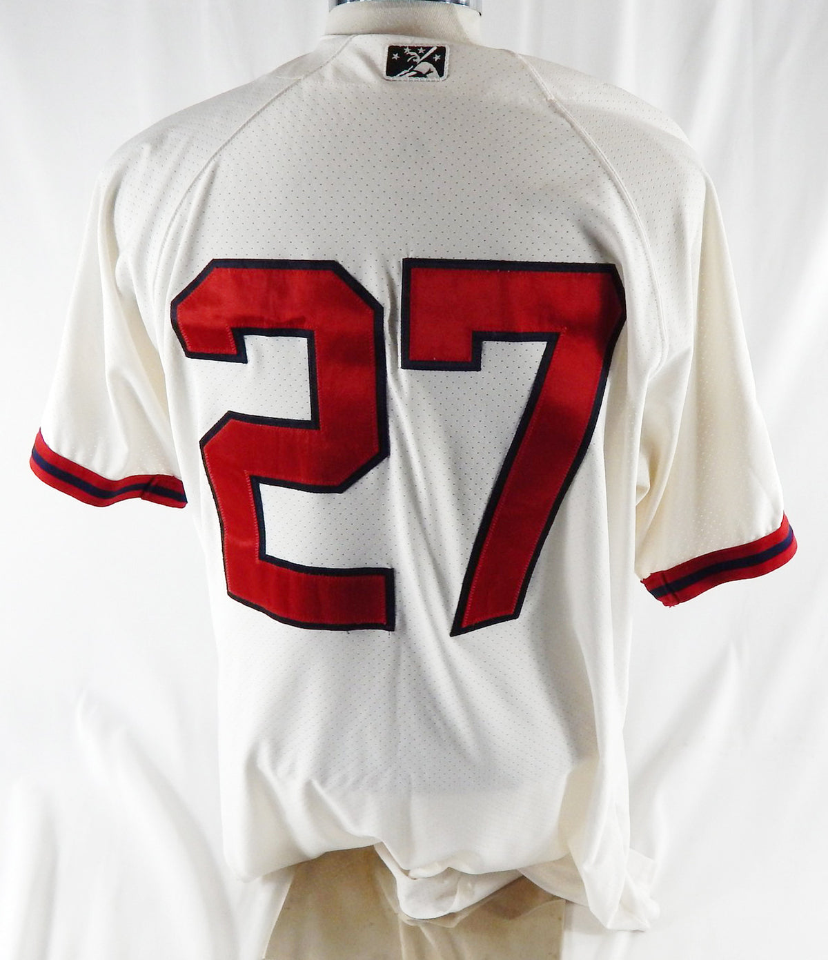 2017 Buffalo Bisons Wil Browning #27 Game Used White Jersey 30 Season Patch L 42 Pic2