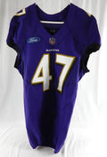 2017 Baltimore Ravens Jeremiah Attaochu #47 Game Used Purple Practice Jersey h 2