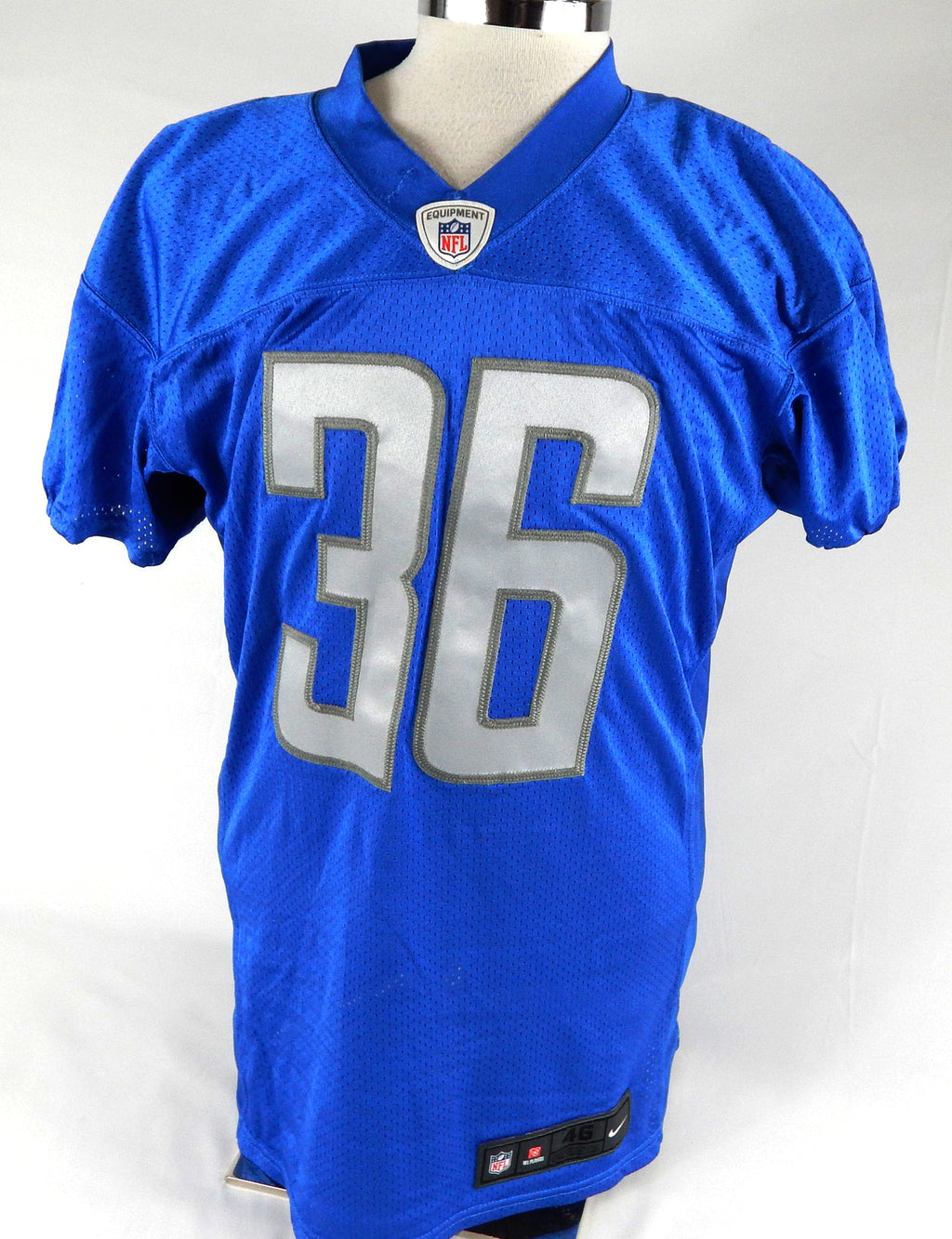 2018 Detroit Lions Andre Chachere #36 Game Used Blue Practice Jersey 46 316