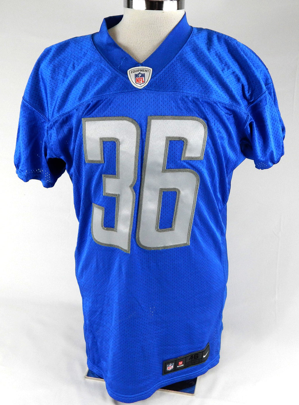 2018 Detroit Lions Andre Chachere #36 Game Used Blue Practice Jersey 46 316 Pic2