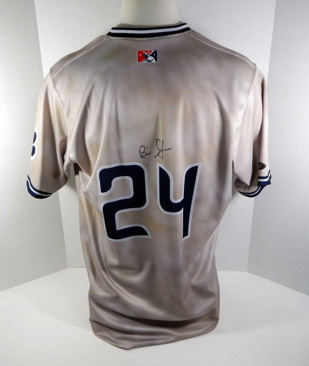 2017 Syracuse Chiefs Bengie Gonzalez #24 Game Used Sign Brown Dog Night Jersey