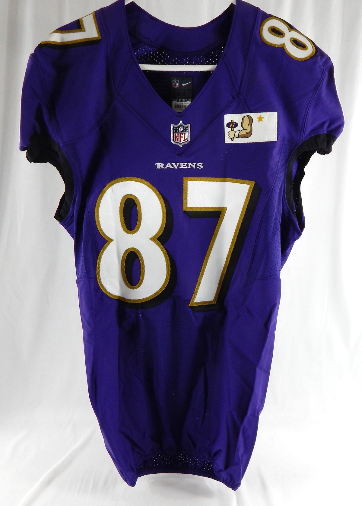 2016 Baltimore Ravens Eli Wolf #87 Game Used Purple Practice Jersey Honor P 3