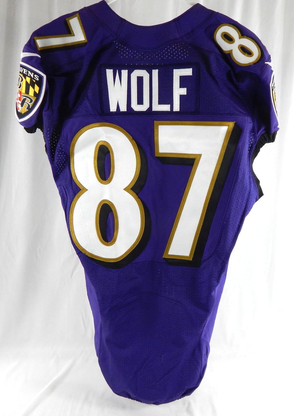 2016 Baltimore Ravens Eli Wolf #87 Game Used Purple Practice Jersey Honor P 3 Pic2