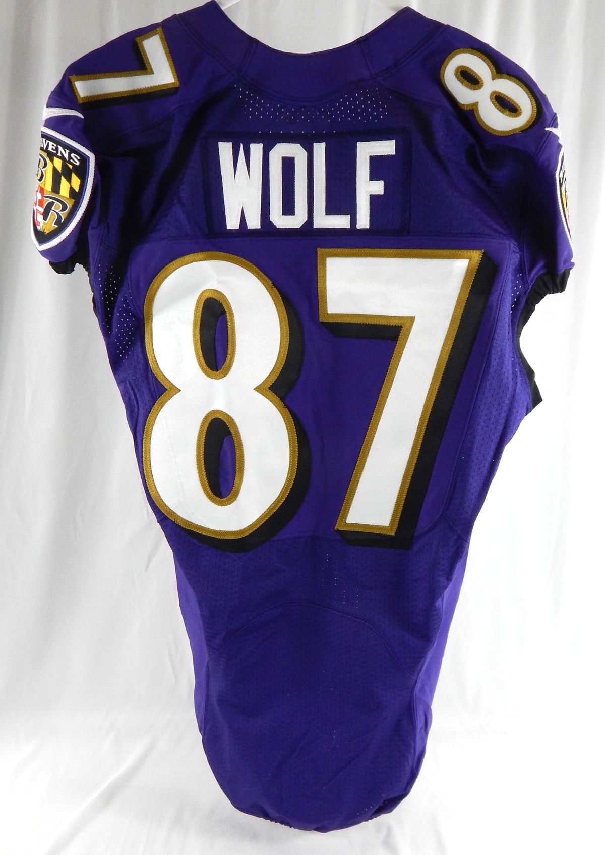 2016 Baltimore Ravens Eli Wolf #87 Game Used Purple Practice Jersey Honor P 3 Pic2