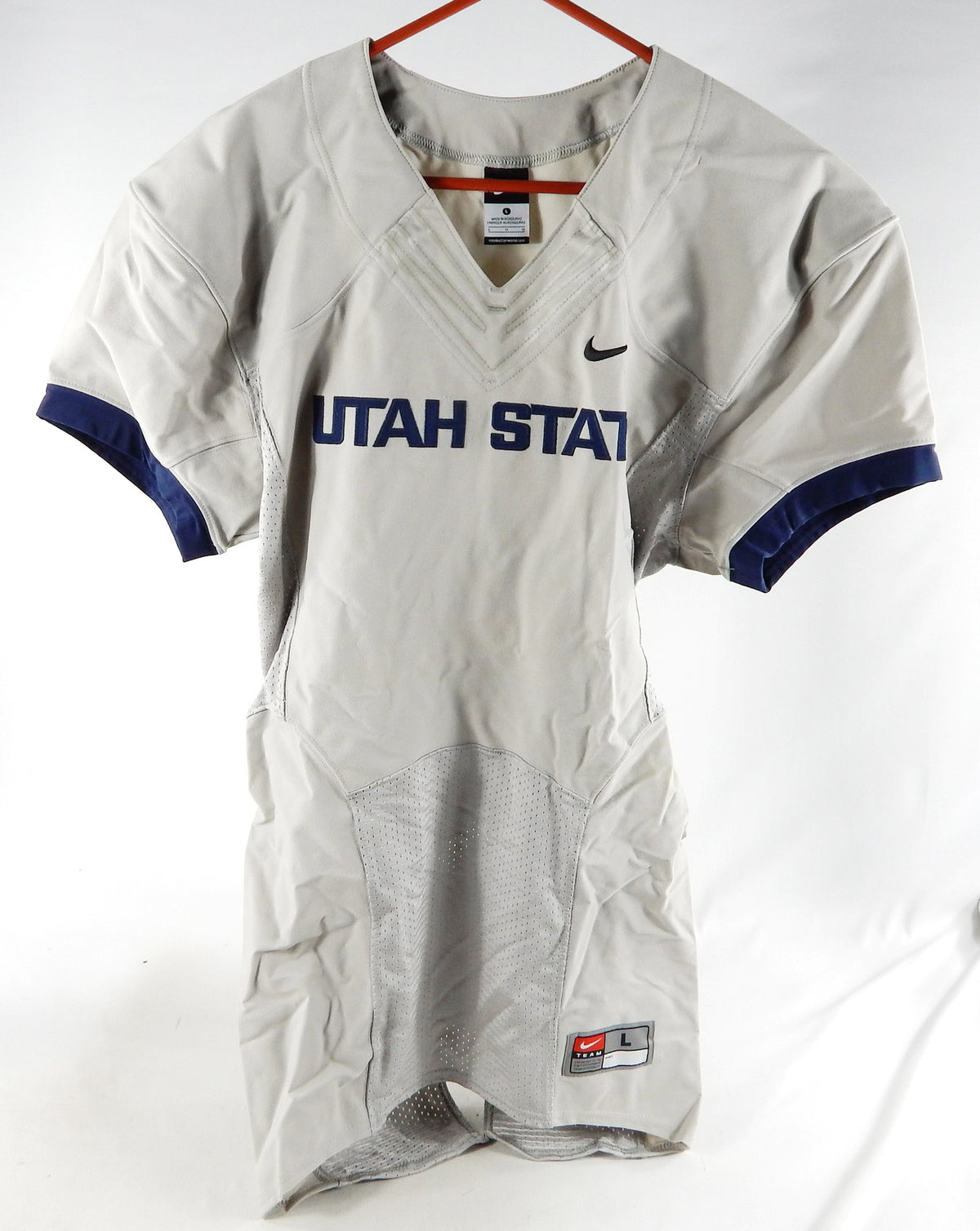 2012 Utah State Aggies Blank Game Issued Grey Jersey L 003