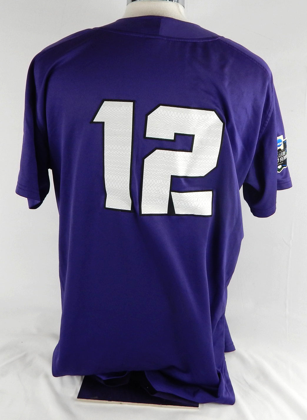 2016 Texas Christian TCU Horned Frogs #12 Game Used Purple Jersey CWS Patch 50 5 Pic2