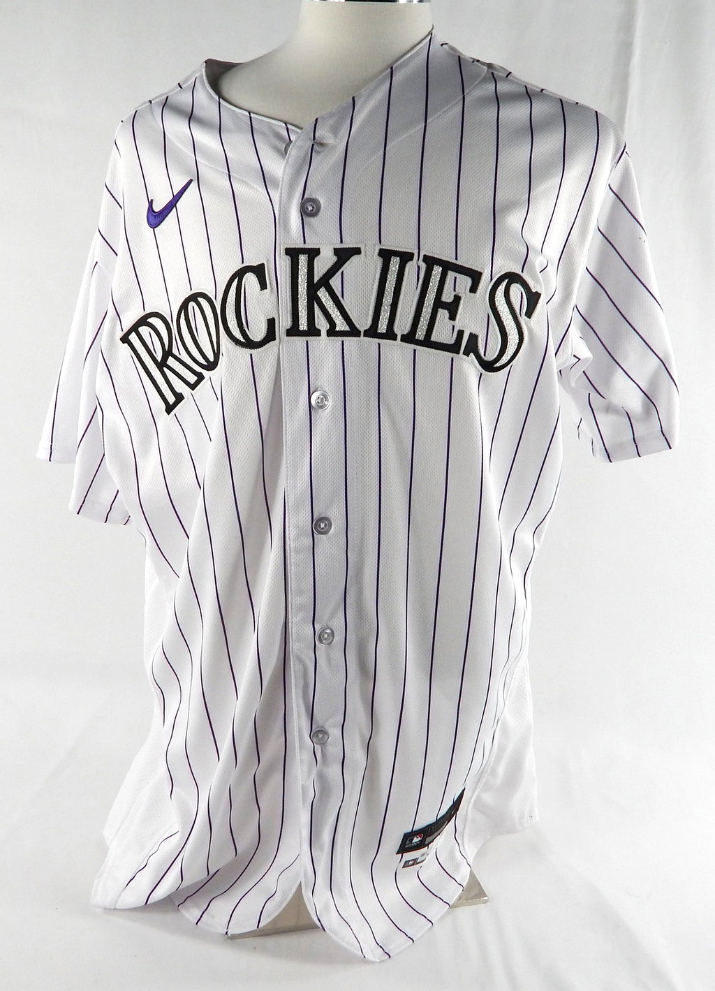 2023 Colorado Rockies Nolan Jones Game Issued White Pinstripe Jersey 30th P 48 6