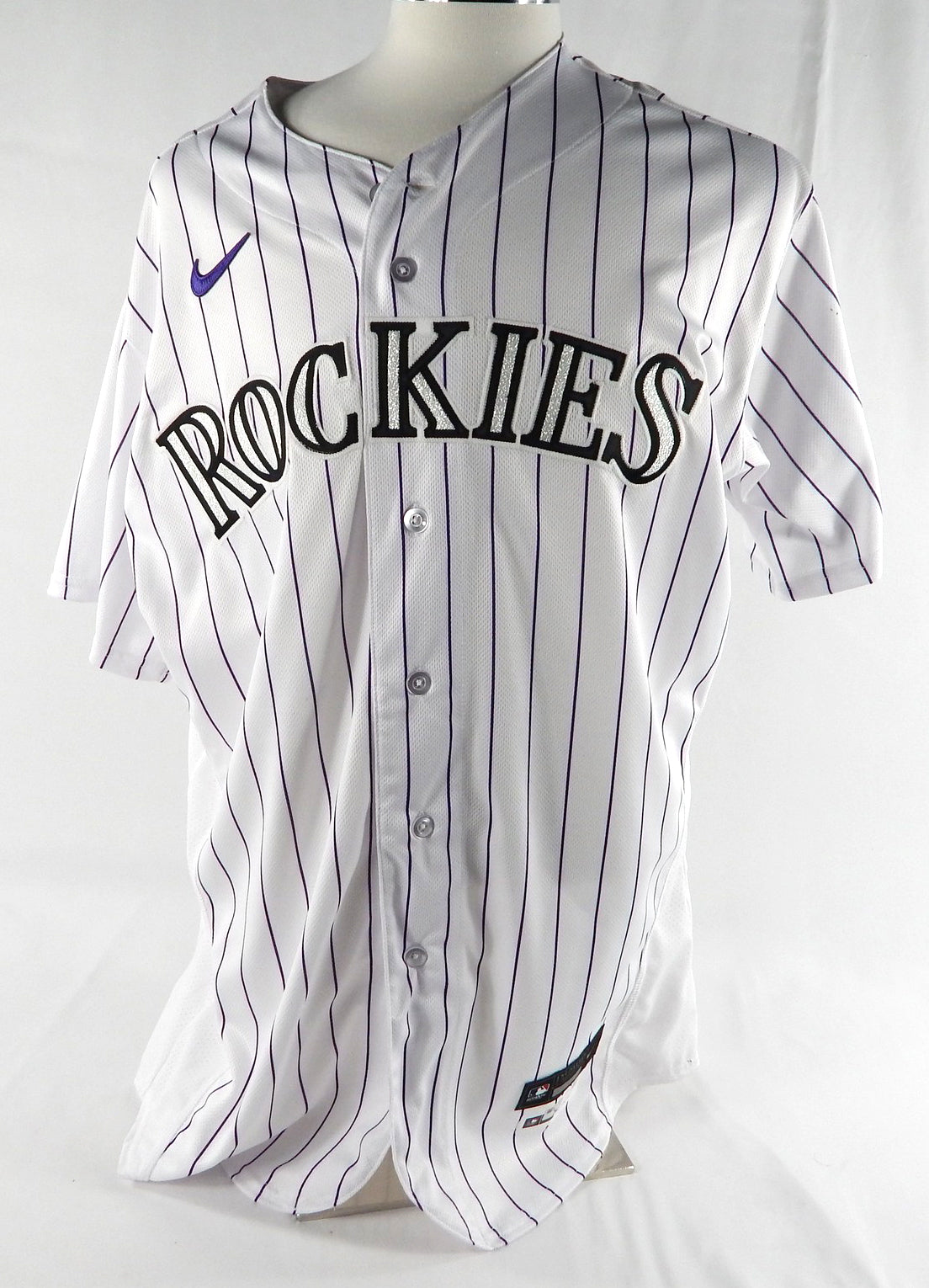 2023 Colorado Rockies Nolan Jones Game Issued White Pinstripe Jersey 30th P 48 6