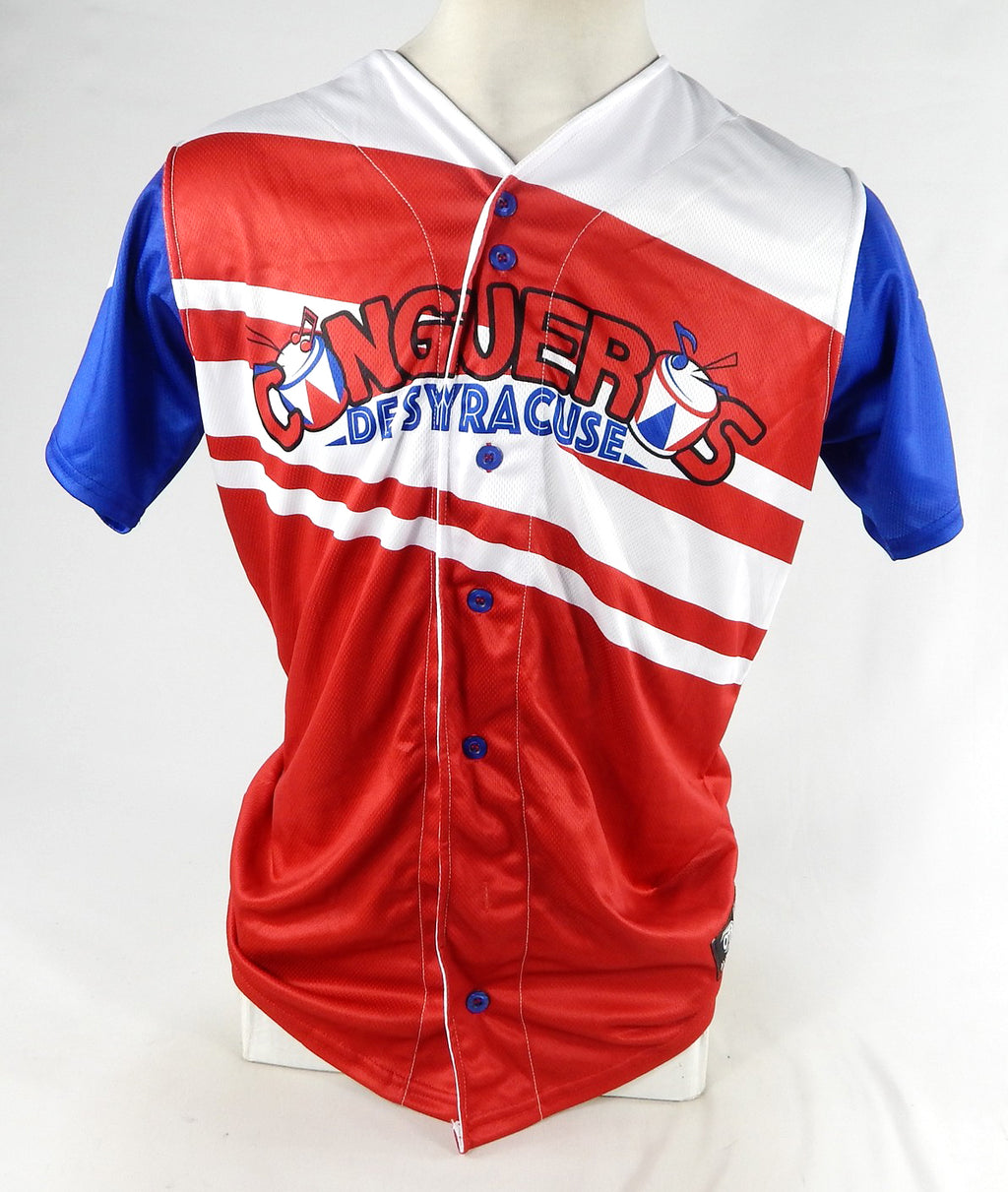 2022-23 Syracuse Mets #63 Game Issued Pos Used Red Jersey Copa Diversion 44 668