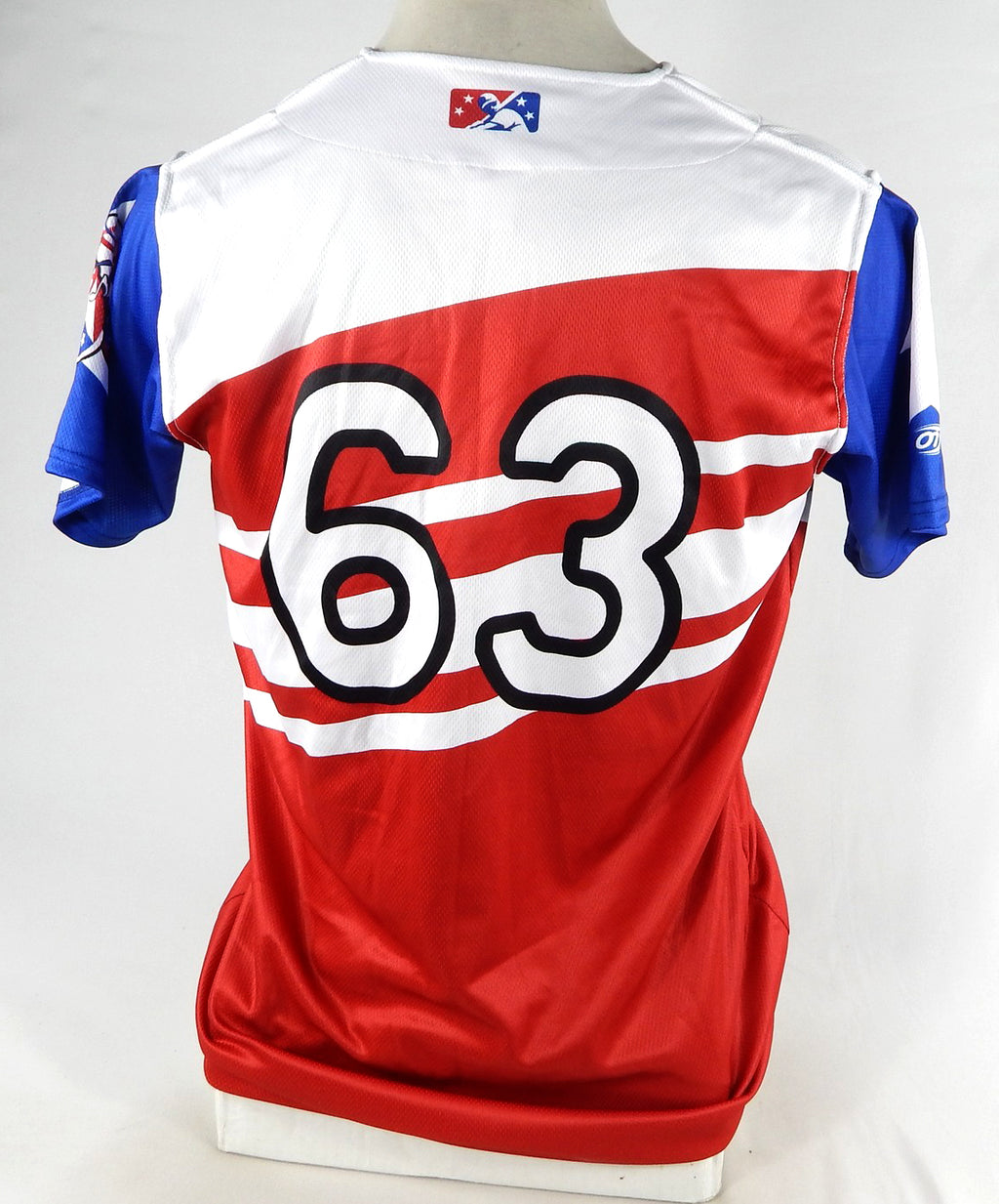 2022-23 Syracuse Mets #63 Game Issued Pos Used Red Jersey Copa Diversion 44 668 Pic2
