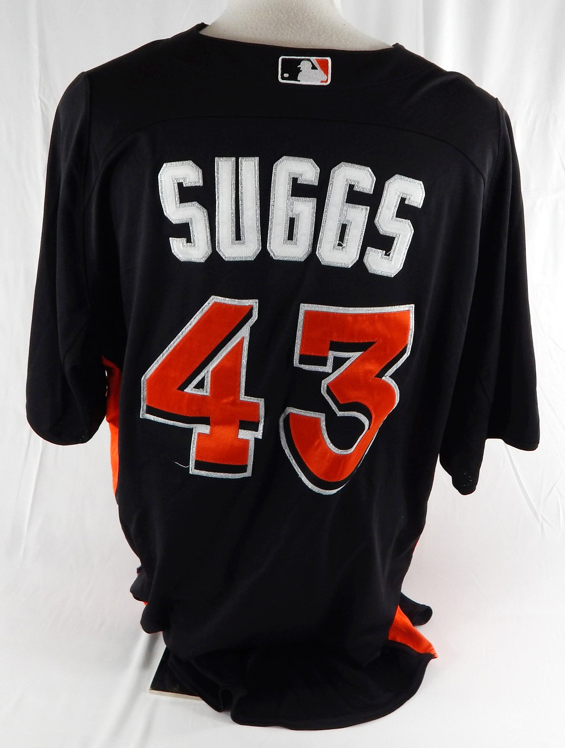2014-16 Miami Marlins Colby Suggs #43 Game Used Black Jersey ST BP 50 073 Pic2