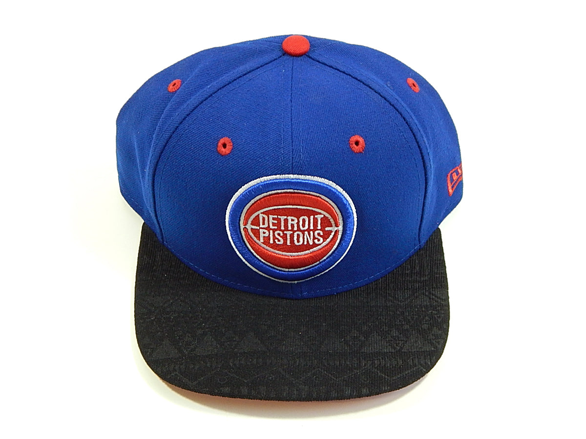 Detroit Pistons Logo Tribal Tone New Era 9Fifty Snapback Hat Cap Blue Black Pic2
