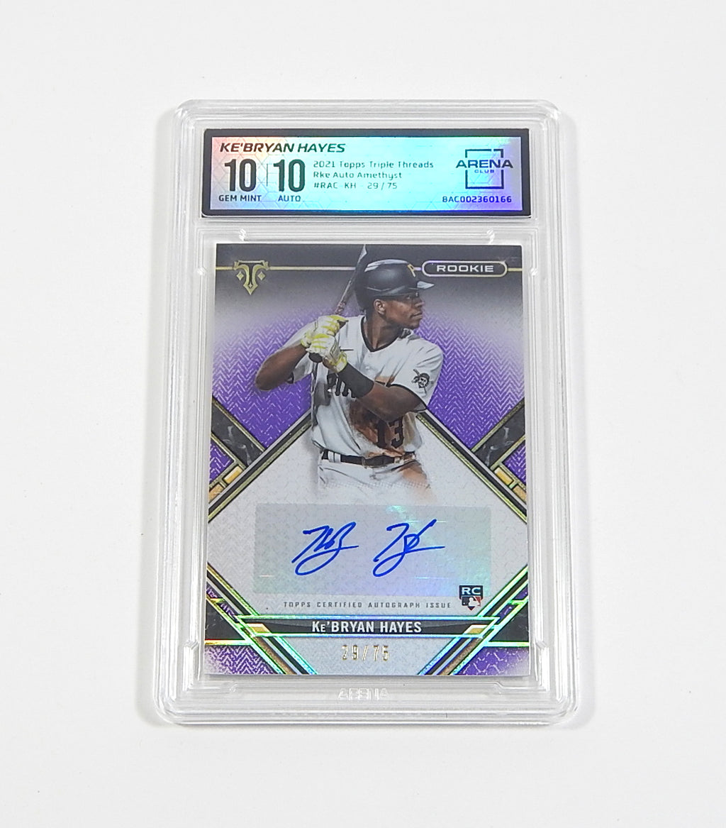 2021 Topps Triple Threads Amethyst Auto Ke'Bryan Hayes RC #'d /75 Arena Club 10