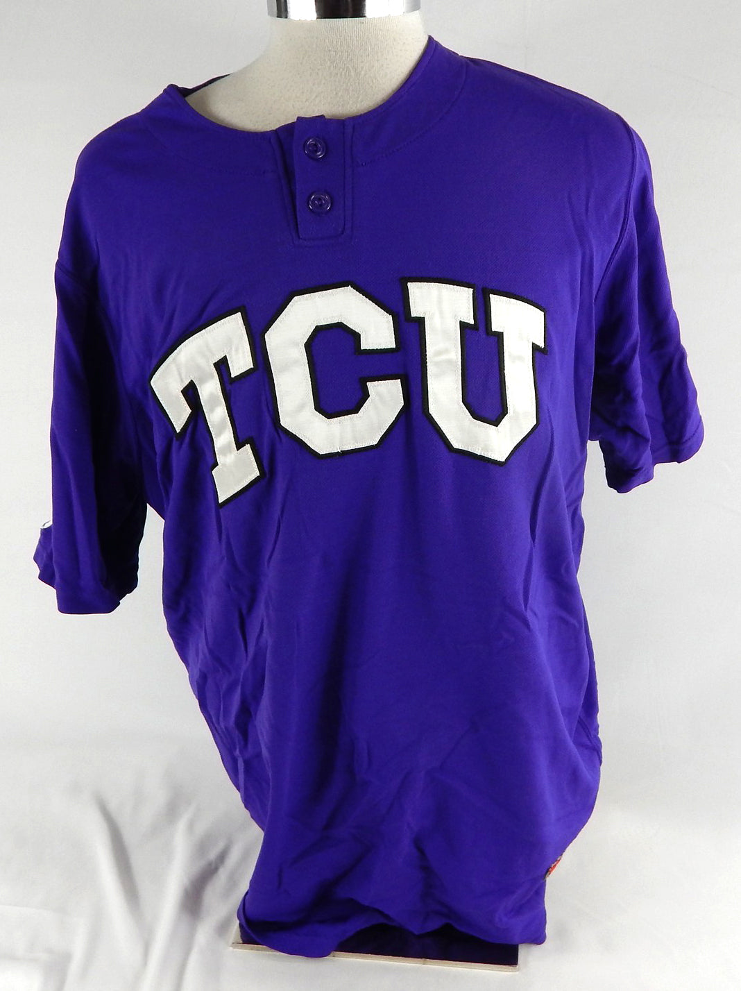 2000s Texas Christian TCU Horned Frogs #31 Game Used Purple Jersey Baseball XL 8