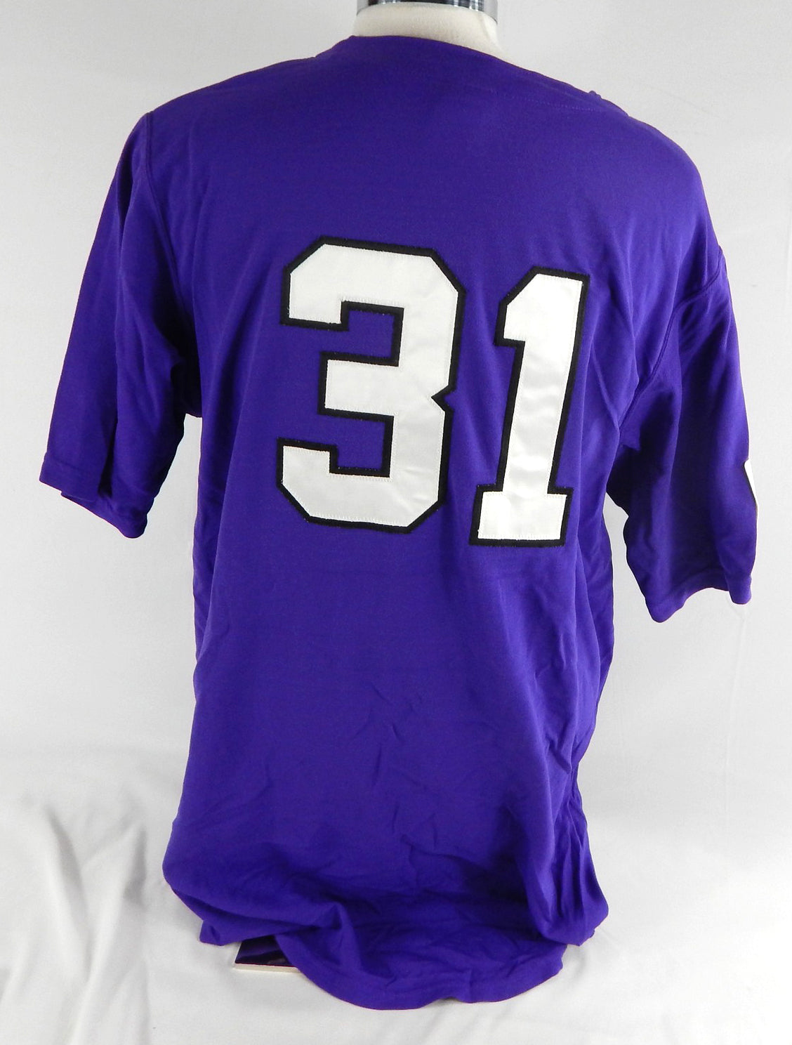 2000s Texas Christian TCU Horned Frogs #31 Game Used Purple Jersey Baseball XL 8 Pic2